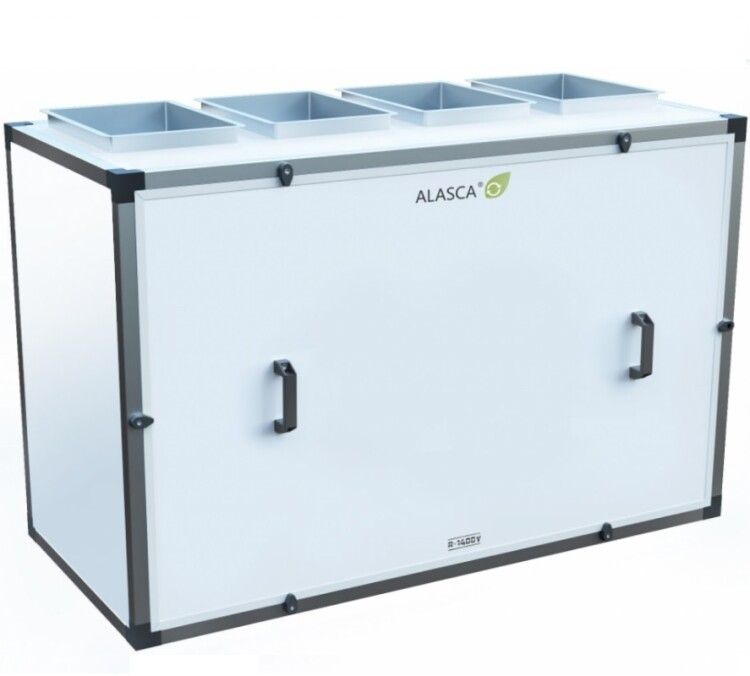 R1400V AC E 3~, Вентиляционная установка Alasca R приточно-вытяжная с энтальпийным пластинчатым рекуператором