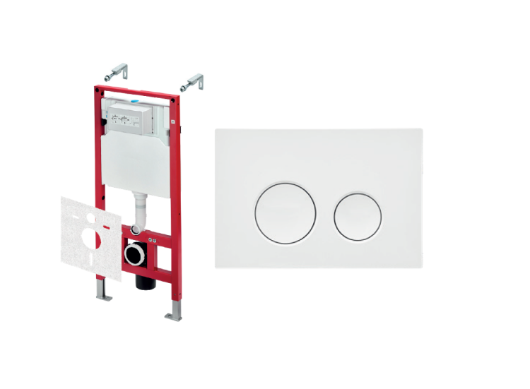 Инсталляция для унитаза TECE TeceSpring с клавишей TECEspring LT белый глянцевый 401110