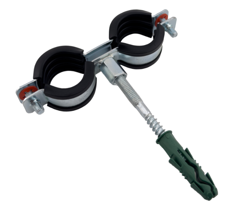 Хомут двойной Конкреп с EPDM M8/M10 15-18 мм 3/8 винт-шуруп 8x80 мм дюбель 0813118K