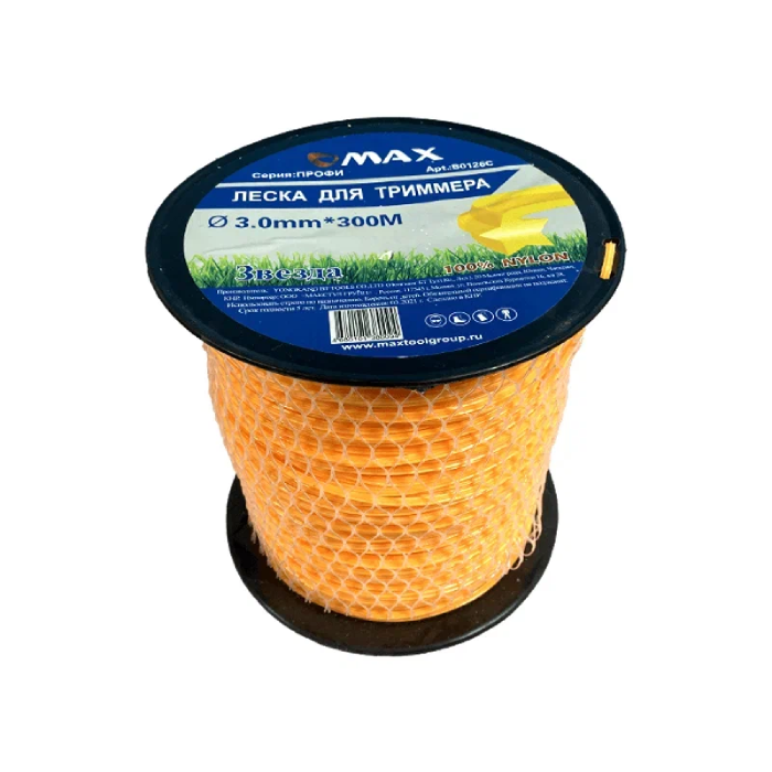 Леска для триммера Maxtool Звезда 3.0 мм x 300 м 10628