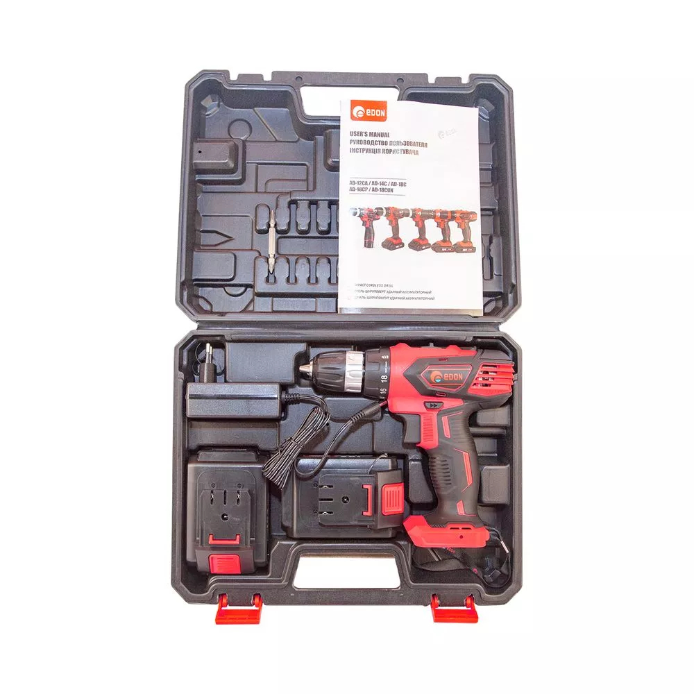 Дрель-шуруповерт аккумуляторная Edon AD-18C