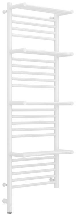 Полотенцесушитель электрический Сунержа Богема 3.0 с 4 полками 1200x400 мм МЭМ нижнее слева белый 1258081240