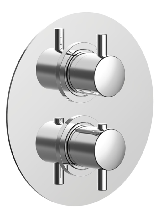 Смеситель для душа термостатический встраиваемый Cisal Less New на 2 потребителя Matt Black LN01820040