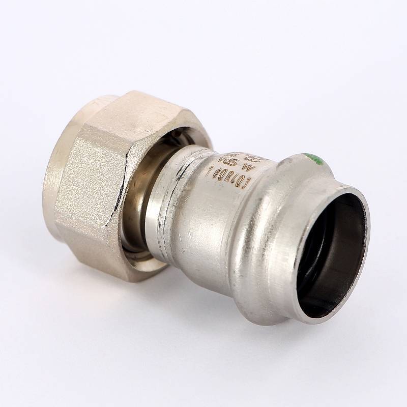 Муфта пресс Viega Sanpress Inox с накидной гайкой 22х3/4 нержавеющая сталь 437619