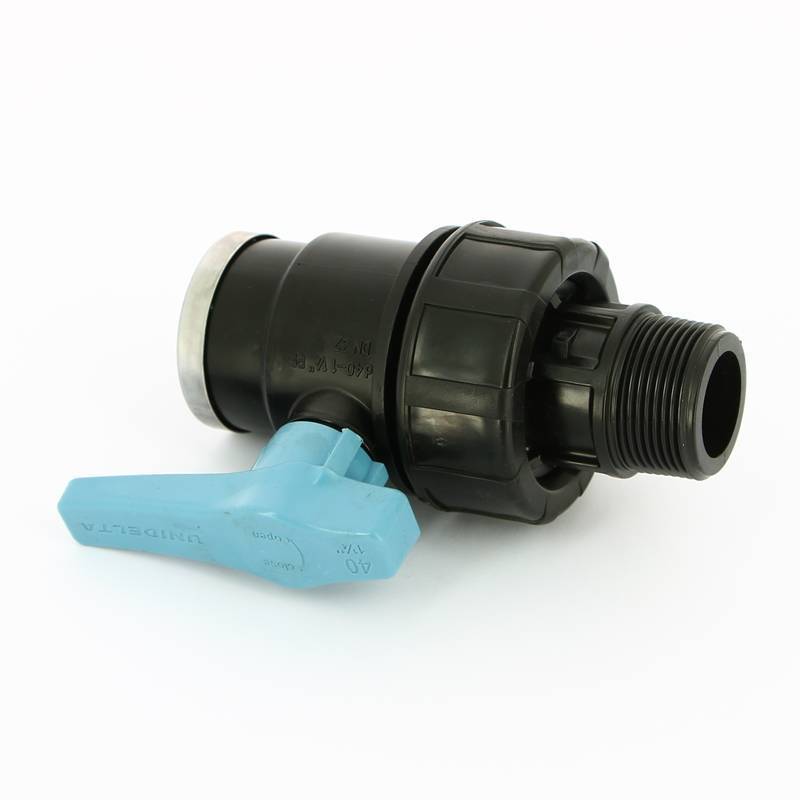 Кран для труб ПНД Unidelta НВ 1 1/4 полипропилен PP-B 1075005005001