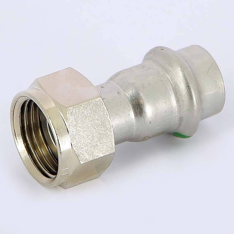 Муфта пресс с накидной гайкой Viega Sanpress Inox 15x1/2 нержавеющая сталь 437572