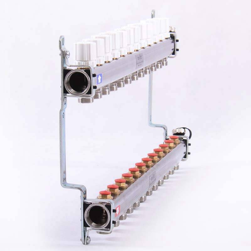 Коллекторная группа из нержавеющей стали Uni-Fitt 315S с регулировочными и термостатическими вентилями 1 x 3/4 EK 12 выходов 451I4312