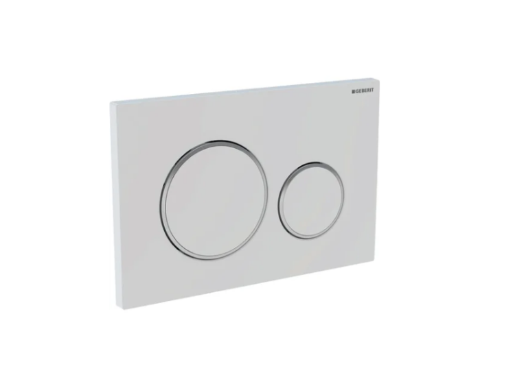 Клавиша смыва Geberit Sigma20 246х164 мм белый матовый/хром глянцевый 115.882.JT.1