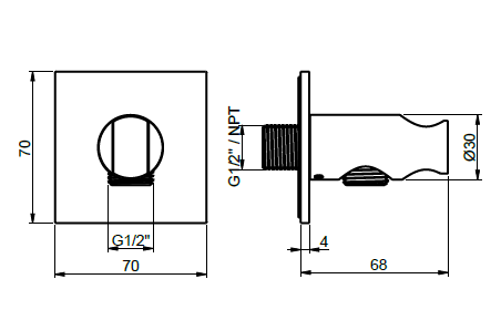 Шланговое подсоединение Almar 316 Stainless Steel с держателем цвет Stainless Steel AISI 316 E095034316