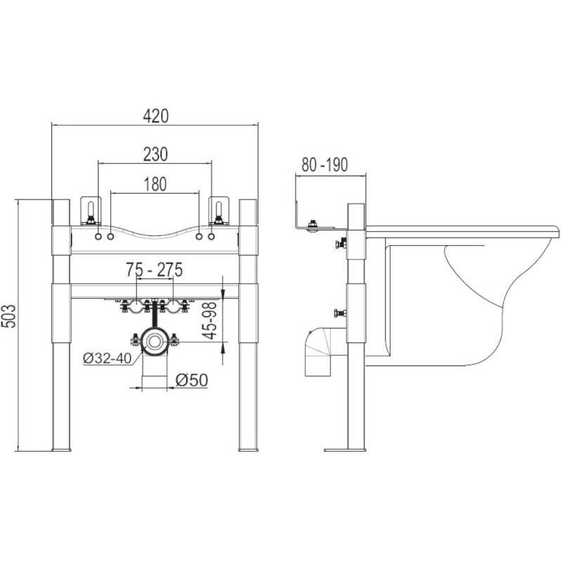 Инсталляция для биде OLI Easy 503х420х80 мм 618547