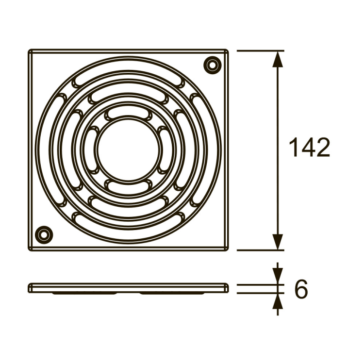 Решетка для трапа TECEdrainpoint S Basic 100x100 мм полированная нержавеющая сталь 3665001