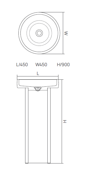Раковина DEA Design Prato напольная 450x450x900 мм Stone Silk DD1545450SS