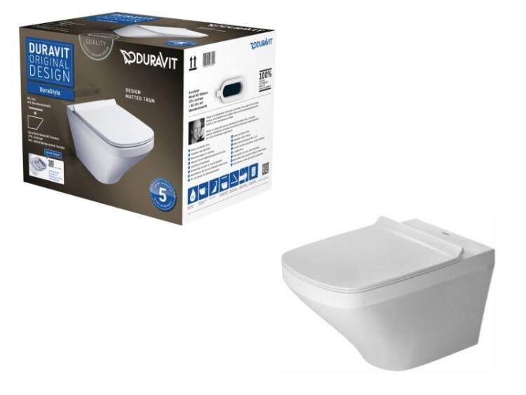 Унитаз подвесной Duravit DuraStyle 370x540x355 мм с сиденьем 45510900A1