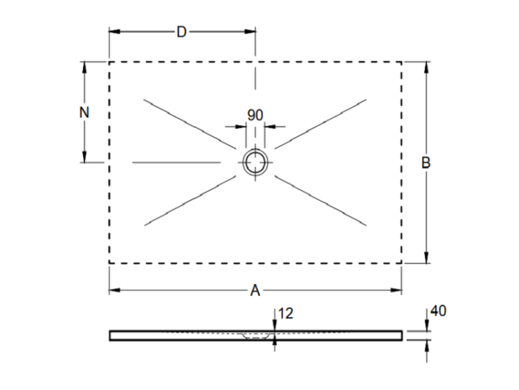 Душевой поддон Villeroy & Boch Subway Infinity 1400x900x40 мм альпийский белый 6232V401