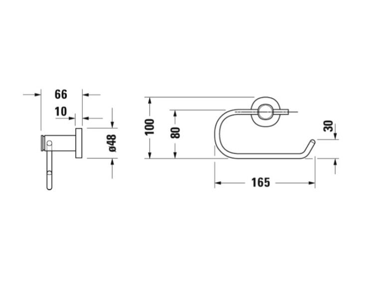 Бумагодержатель Duravit D-Code без крышки хром 0099261000