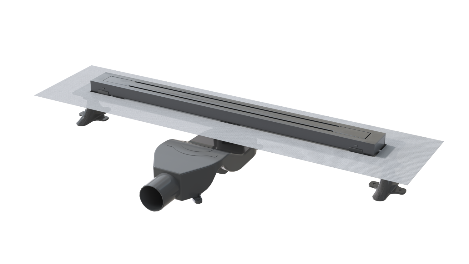 Трап линейный Boheme 60 см с решеткой и сифоном gun metal 983-60-GM