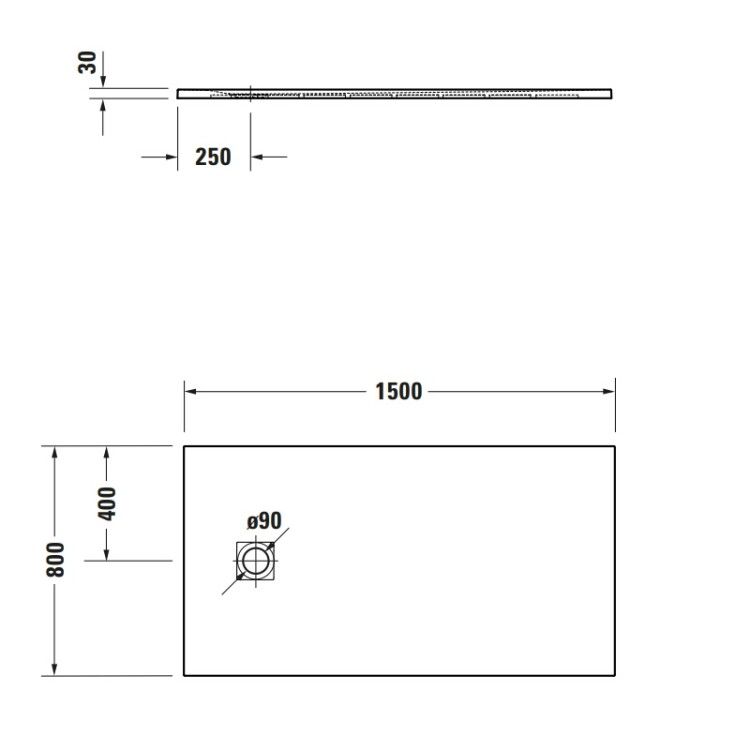 Душевой поддон Duravit Sustano 1500x800 мм кремовый матовый 720283620000000