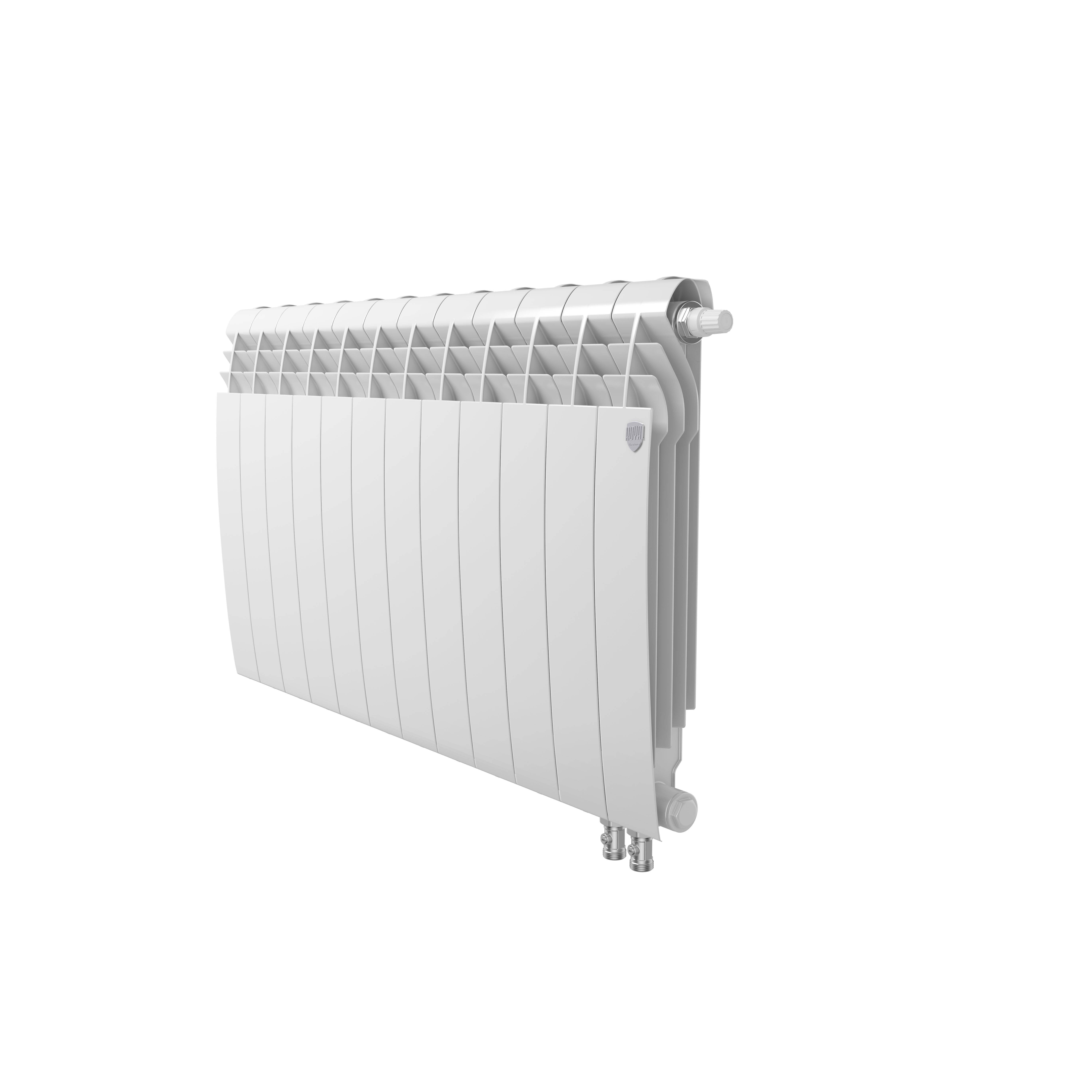 Биметаллический радиатор Royal Thermo BiLiner 500 Bianco Traffico VR 12 секций нижнее подключение 1196678