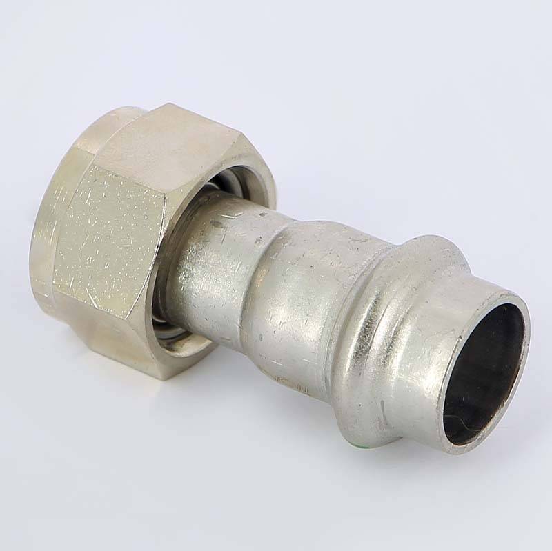 Муфта пресс с накидной гайкой Viega Sanpress Inox 15x1/2 нержавеющая сталь 437572