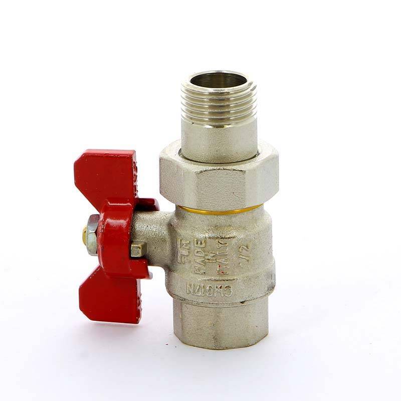 Кран шаровой Tiemme НВ с разъемным соединением для коллектора бабочка 1/2 2120003