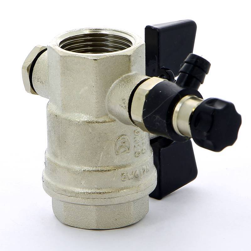 Кран шаровой Bugatti OREGON ВВ с заглушкой и дренажным вентилем бабочка 3/4 03320013