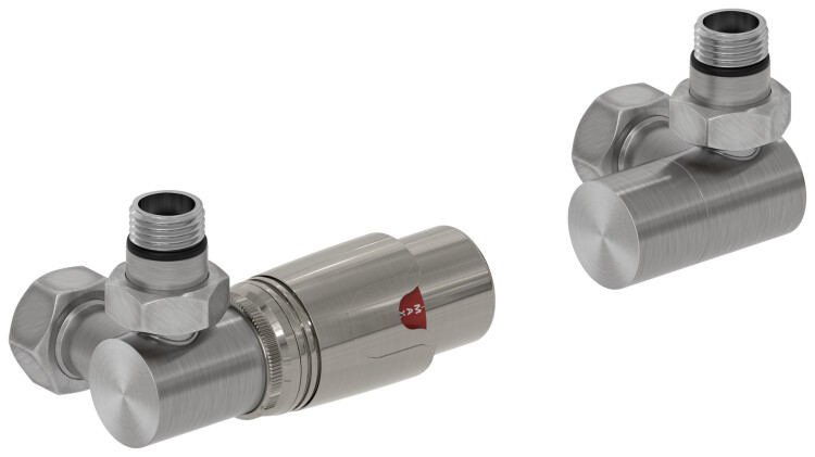 Терморегулятор, Сунержа, 3D, автоматический, G 1/2 НР х G 3/4 НГ, набор, левый, цвет-сатин