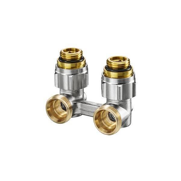 Узел радиаторный угловой Oventrop Multiflex F ZB 3/4 x 1/2 EK никелированный 1015884