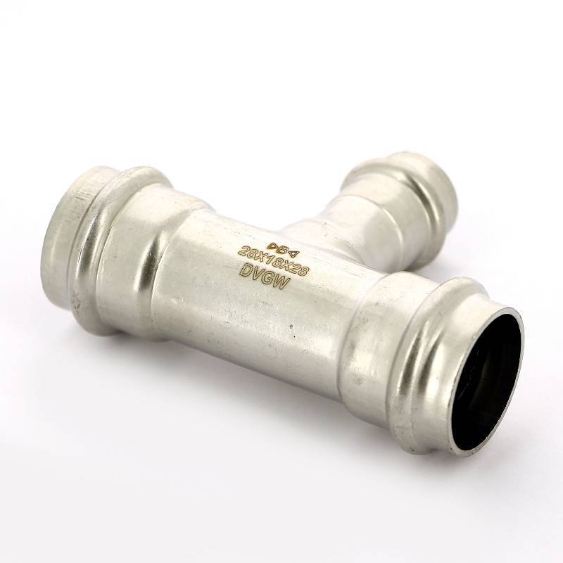 Тройник пресс IBP >B< Press Inox 28х18х28 мм нержавеющая сталь PS5130 0281828