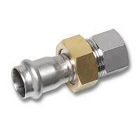 Соединение резьбовое SANHA NiroSan Press 28 мм x 1 ВР с плоским уплотнением 69330G281