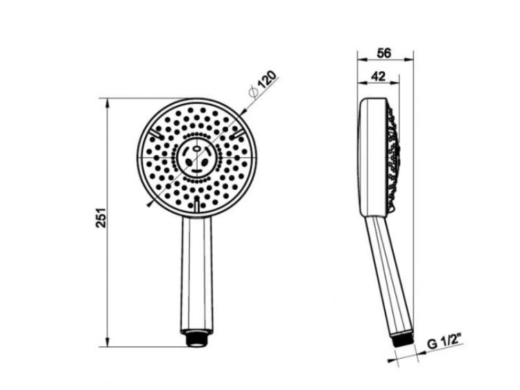 Ручной душ Gessi Emporio 130 мм 3 режима цвет Finox 14376149