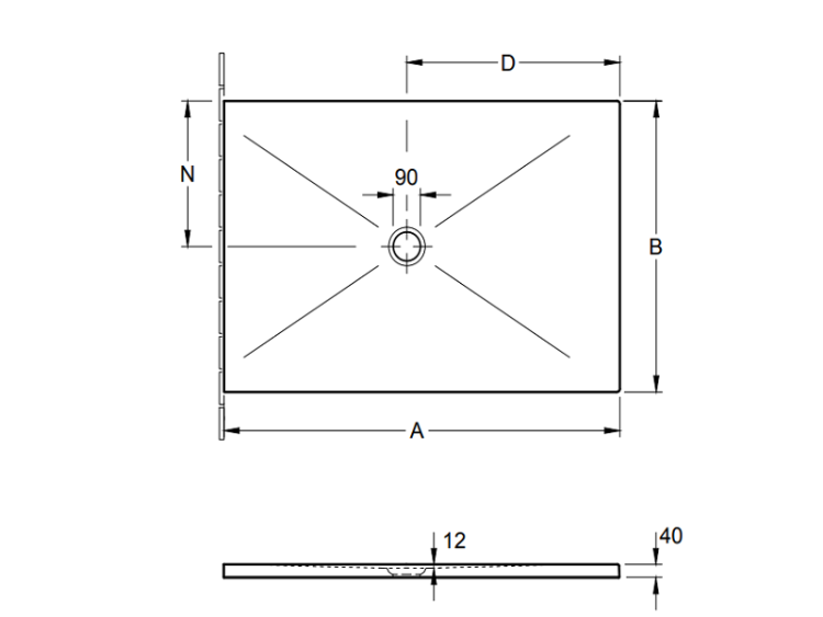 Душевой поддон Villeroy & Boch Subway Infinity 1000x900x40 мм альпийский белый 6228K401