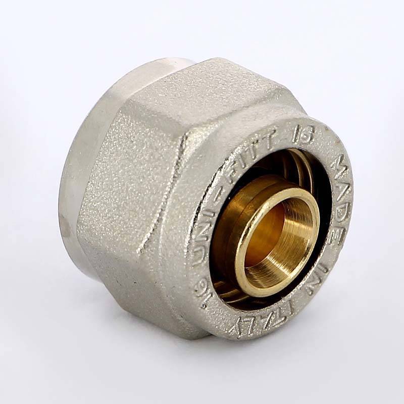 Соединитель обжимной Uni-Fitt никелированный конусный 16х1/2 680N1612