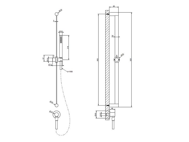 Душевой гарнитур Gessi Shower316 Steel Brushed 54045239