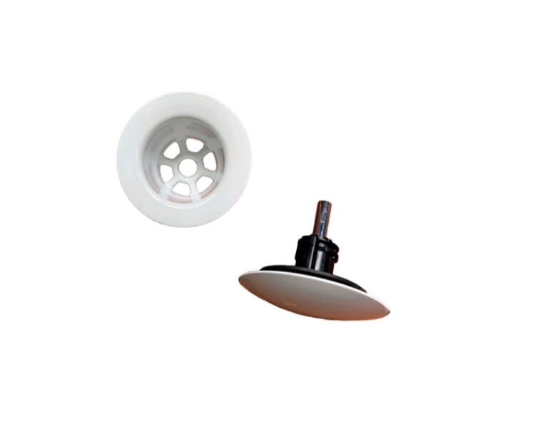 Донный клапан для ванн Knief Wall с решеткой слива белый 0100-091-06-SWG-CRIA