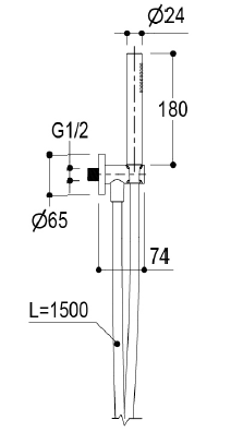 Душевой набор Ritmonio Shower 24х180 мм Brushed Champagne PVD 72J021F46