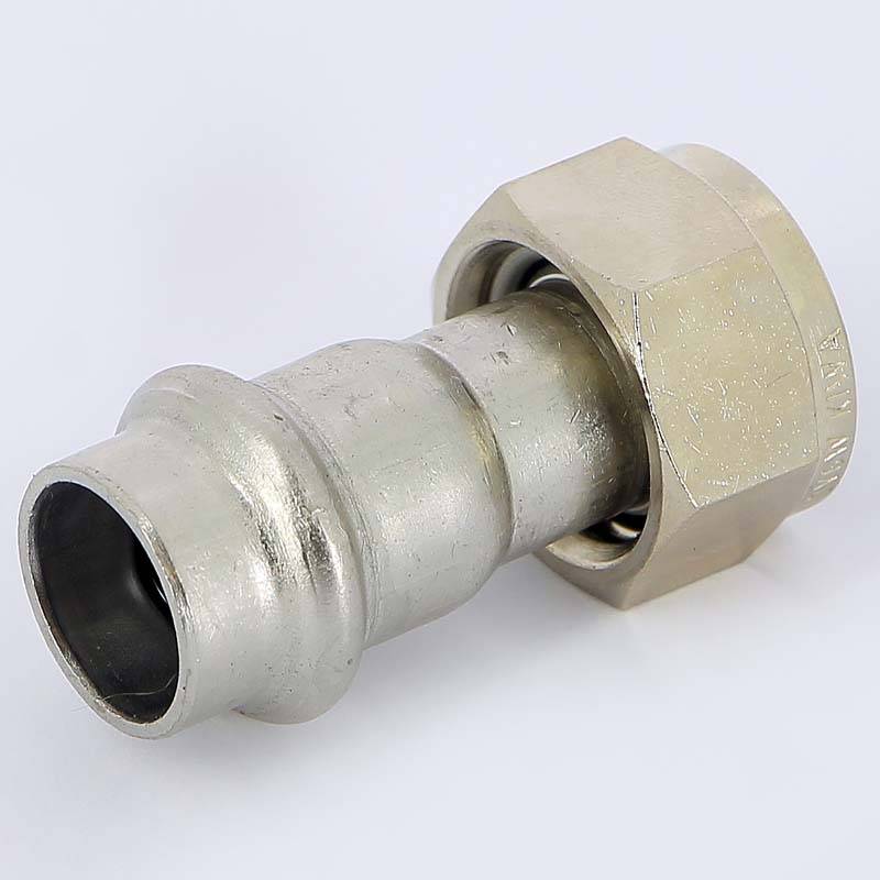 Муфта пресс с накидной гайкой Viega Sanpress Inox 15x1/2 нержавеющая сталь 437572