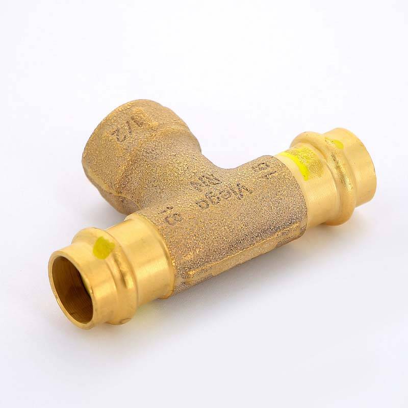 Тройник пресс-В Viega Profipress G 18х1/2х18 бронза 352714