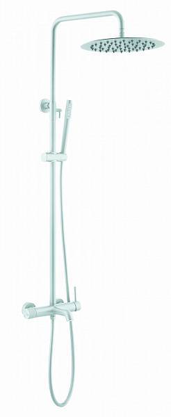 Душевая стойка с верхним душем Boheme Uno 26.5х32х140 см белый матовый 468-MW