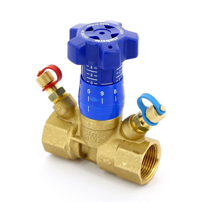 Клапан балансировочный ручной Cimberio CIM 787OT 3/4 ВВ с 2 ниппелями CIM 787OT 3/4