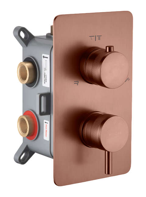 Смеситель для душа встраиваемый Boheme Cell на 3 потребителя без излива с внутренней частью brushed bronze 135-3-BRB