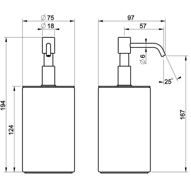 Дозатор для жидкого мыла Gessi Rilievo настольный 75x97x194 мм цвет хром/белый 59537031