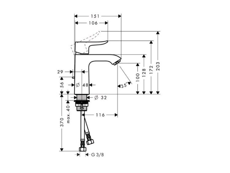 Смеситель для раковины Hansgrohe Metris 100 хром 31203000