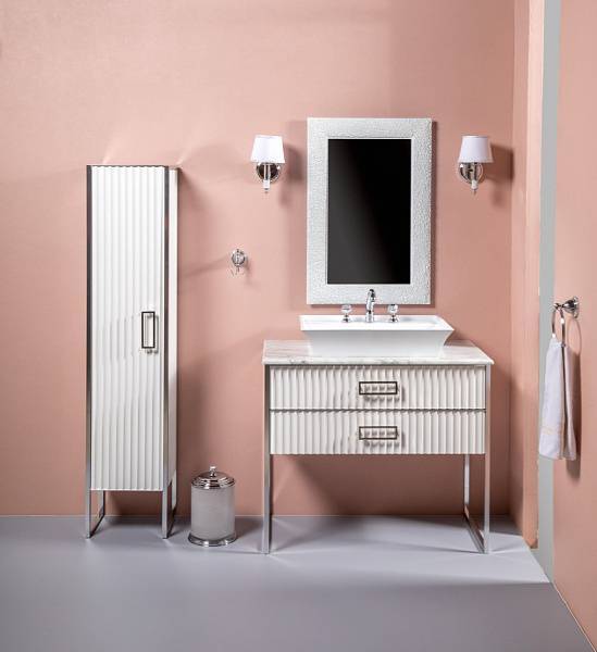 Шкаф-пенал напольный Boheme Monaco 35х30х170 см белый/хром левый 868-WCR-L