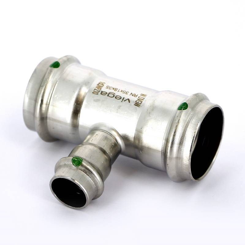 Тройник пресс Viega Sanpress Inox 35x18x35 мм нержавеющая сталь 435998