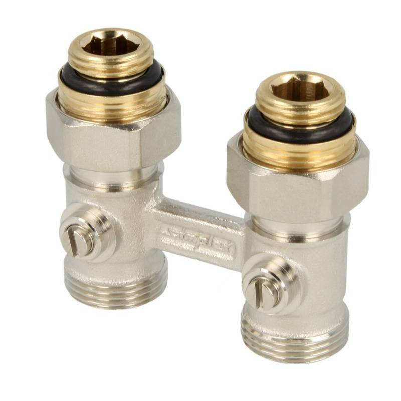 Узел радиаторный прямой Simplex D1/50 3/4 x 3/4 EK с вентилями и ниппелями F10011