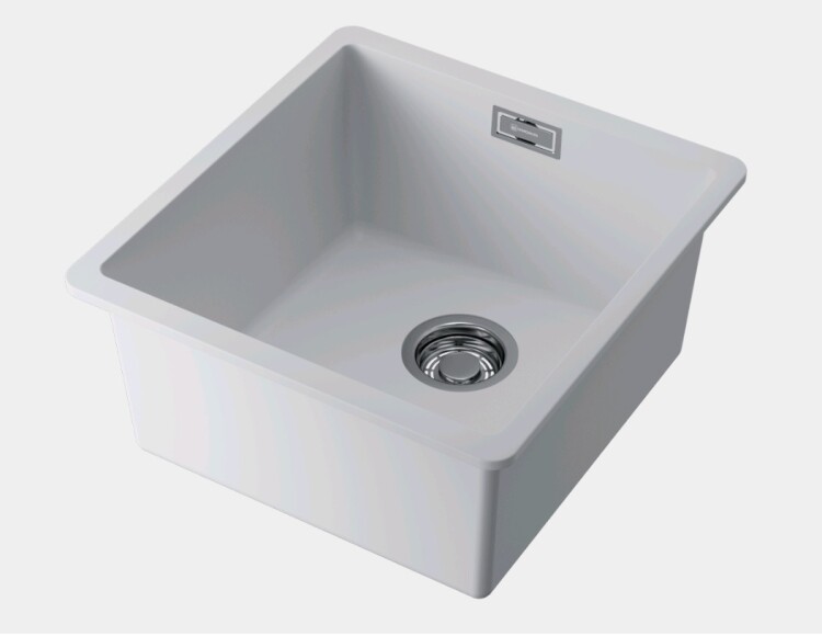 Мойка кухонная OMOIKIRI Kata 40-U под столешницу 400х420 мм белый 4997525