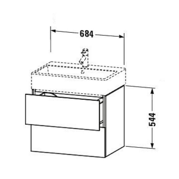 Тумба под раковину Duravit L-Cube 684x459x544 мм подвесная базальт матовый LC627604343