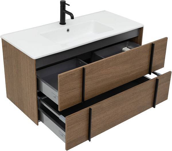 Тумба под раковину Allen Brau Reality 100 см дуб/черный 1.32007.NO