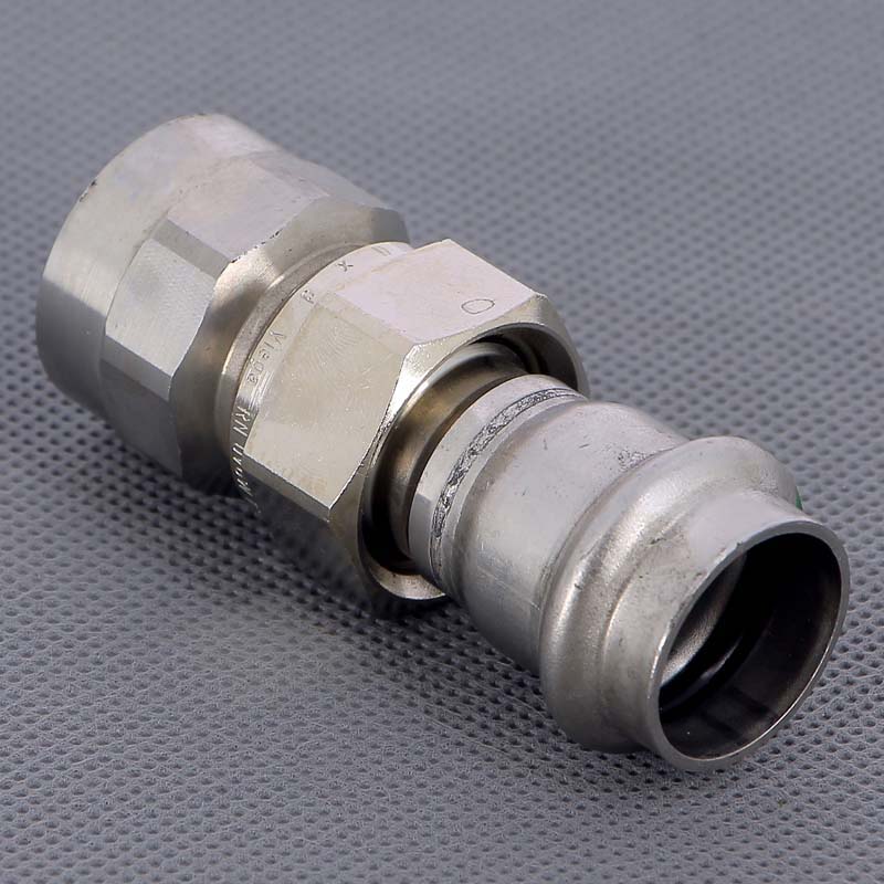 Муфта разъемная Viega Sanpress Inox 22х3/4 пресс-В с плоским уплотнением 437503