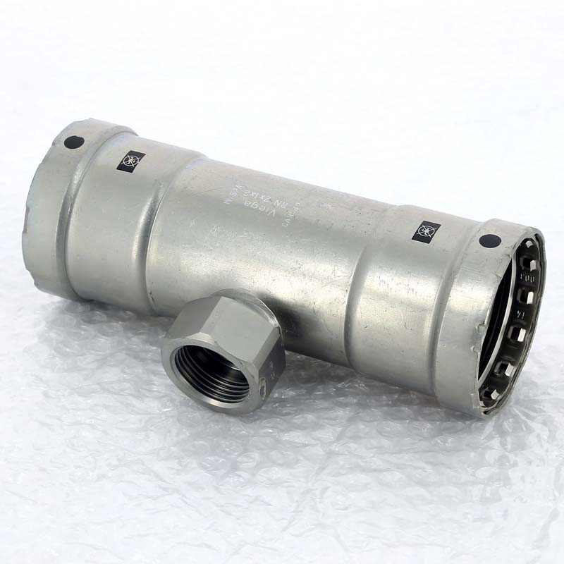 Тройник пресс-ВР оцинкованная сталь Viega Megapress 2x1x2 695262